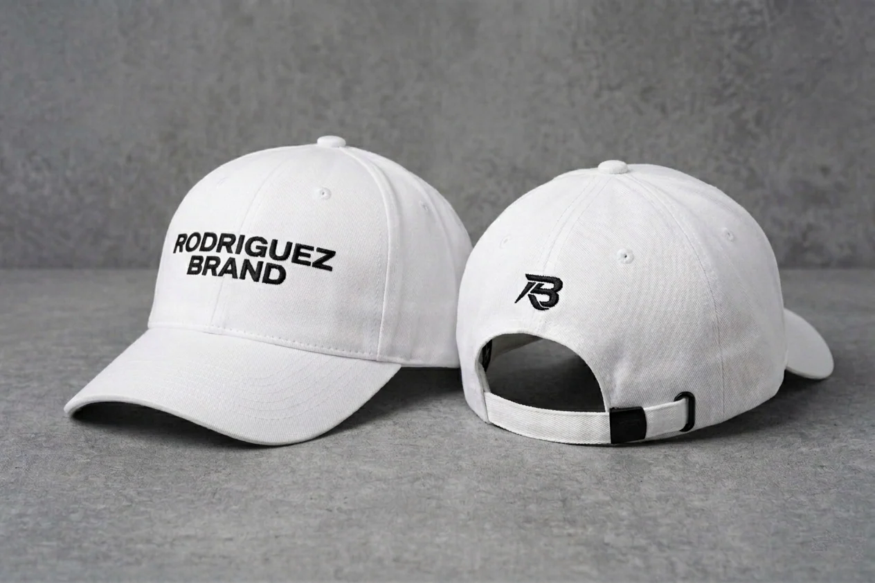RODRIGUEZ BRAND Classic Cap — White & Black Text Edition